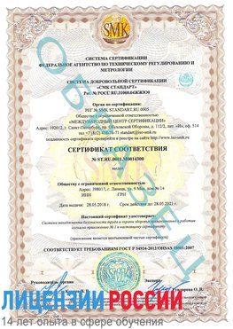 Образец сертификата соответствия Кировск Сертификат OHSAS 18001